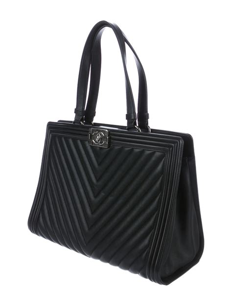 chanel boy chevron 8|Chanel boy shopping tote.